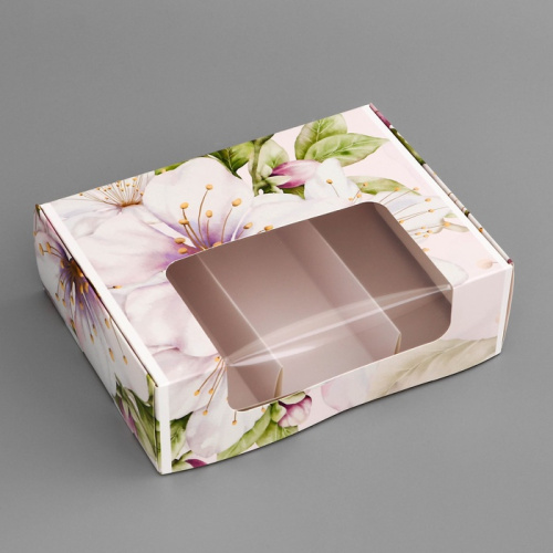 Коробка для 3 эклеров, «Цветочки», 20×15×6 см фото 3 Коробка для 3 эклеров, «Цветочки», 20×15×6 см фото 3
