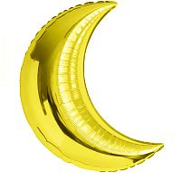 Воздушный шар фольгированный Фигура Полумесяц, золото, 1шт