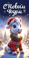 Конверт для денег С Новым Годом! (зимняя лошадка)