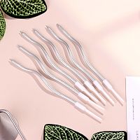 Свечи для торта  "Серпантин" 6  шт, коктейльные, серебристые