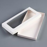 Коробка под плитку шоколада с крышкой, 17.5×9×1.5 , Белая