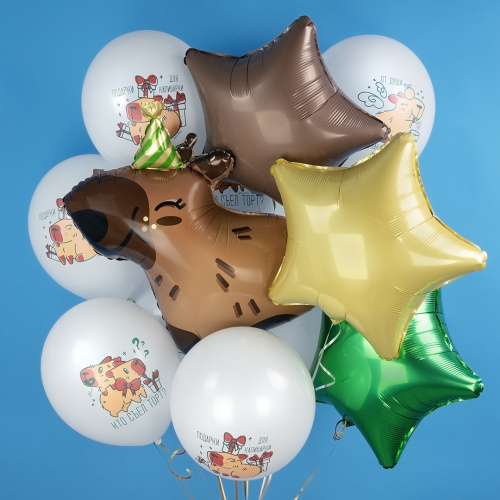 Воздушный шар фольгированный Фигура Капибара фото 2 Воздушный шар фольгированный Фигура Капибара фото 2