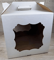 Коробка для торта 30x30x30, Сундук, белая, 5 штук