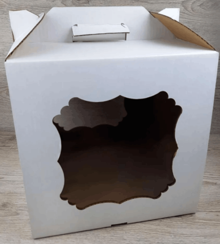 Коробка для торта 30x30x30, Сундук, белая, 5 штук