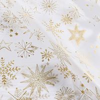 Бумага тишью Золотые снежинки, 50*66см
