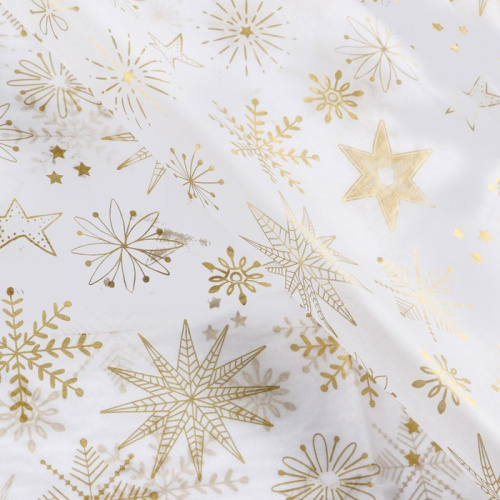 Бумага тишью Золотые снежинки, 50*66см Бумага тишью Золотые снежинки, 50*66см