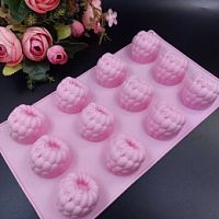 Форма для муссовых Малина d-4,5см h-3,5см 12в1, силикон