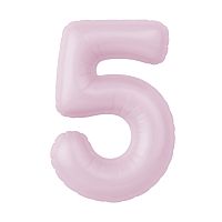 Воздушный шар фольгированный Цифра, 5 Slim, Зефирный розовый, 102см — купить в нашем магазине для кондитеров в Москве