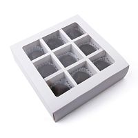 Коробка для 9 конфет 13.8×13.8×3.8 см