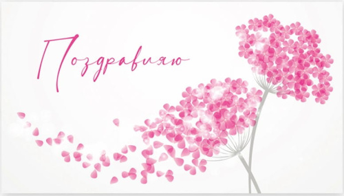 Конверт для денег, Поздравляю (нежная гортензия)