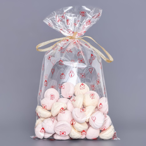 Пакет для сладостей и подарков БОПП, Почта любви, для сладостей и подарков, 20×35 см