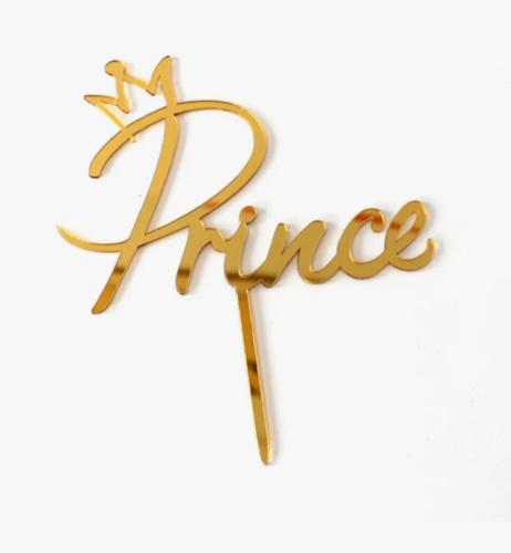 Топпер на шпажке Prince, золото 9*14 см Топпер на шпажке Prince, золото 9*14 см