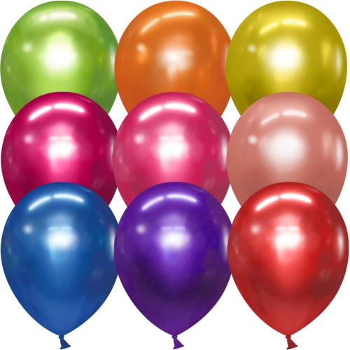 Воздушный шар латексный Ассорти, металлик фото 2