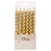 Свечи для торта спирали Роскошь, золото, 0,8*7,5см, 6шт