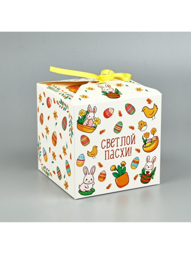 Коробка подарочная Пасхальная, 12*12*12 см