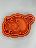 Вырубка с оттиском Довольный котик №3, 9см