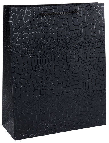 Пакет подарочный, Текстура кожи, Черный, Металлик, 15*12*7см Пакет подарочный, Текстура кожи, Черный, Металлик, 15*12*7см