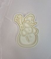 Вырубка с оттиском новогодняя Снеговичок с метлой, 8 см