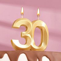 Свеча для торта Грань, Золото, цифры 30, 7,8см