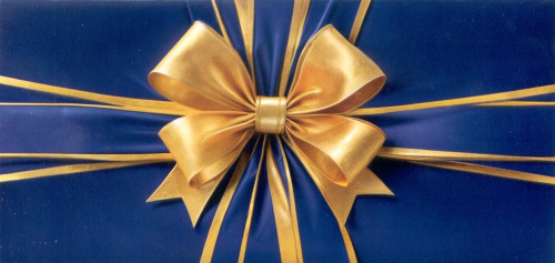 Конверт для денег Золотой бант, синий