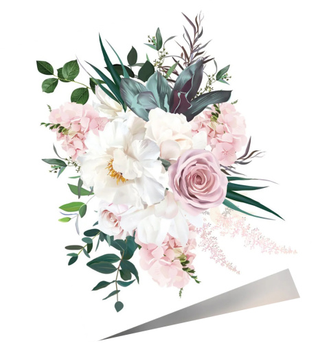 Мини открытка Цветы, 6,5*8см