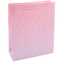 Пакет подарочный, Нежные ромбы, Градиент, 41,5*30*12см