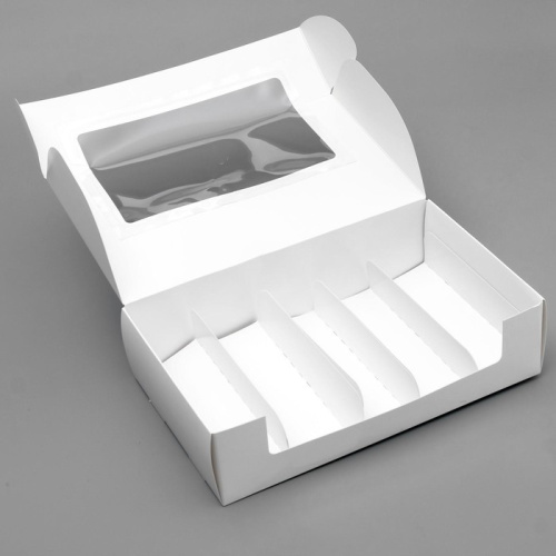 Коробка для 5 эклеров, белая, 25 х 15 х 6,6 см фото 2 Коробка для 5 эклеров, белая, 25 х 15 х 6,6 см фото 2