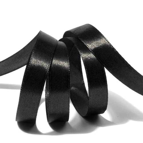 Лента атласная Черная 12мм, 22 метра
