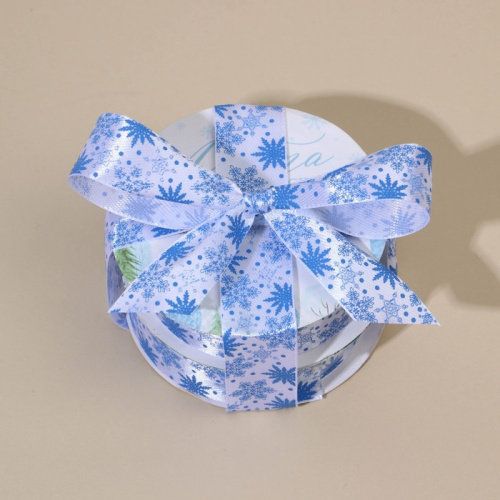 Лента атласная новогодняя Снежный хоровод, 2 см х 5 м Лента атласная новогодняя Снежный хоровод, 2 см х 5 м