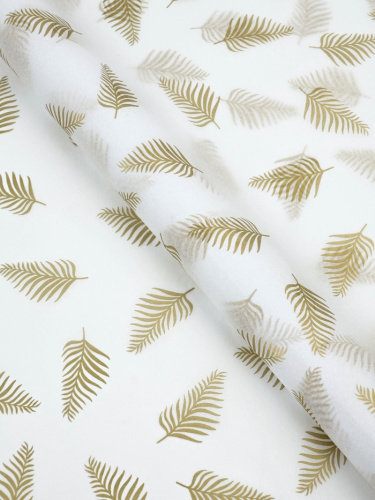 Бумага упаковочная тишью Листья, золото, 50 х 70 см, 1 лист Бумага упаковочная тишью Листья, золото, 50 х 70 см, 1 лист