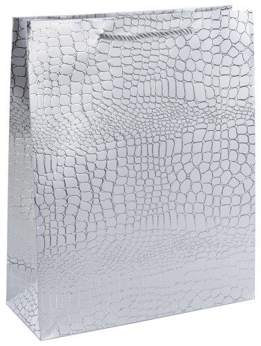 Пакет подарочный, Текстура кожи, Серебро, Металлик, 15*12*7см Пакет подарочный, Текстура кожи, Серебро, Металлик, 15*12*7см