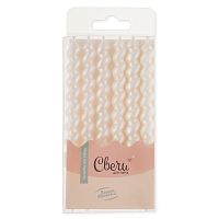 Свечи для торта Спирали Белый, Перламутр, 0,6*8см, 6 шт