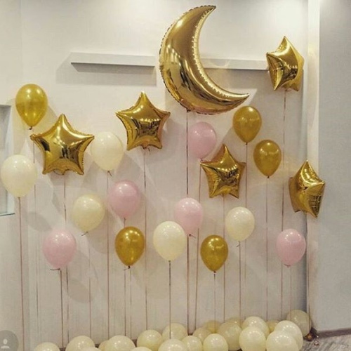 Воздушный шар фольгированный Фигура Полумесяц, золото фото 2