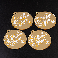 Набор торцевых топперов С Новым Годом, снежинки, золото, 5см, 4шт