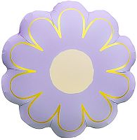 Воздушный шар фольгированный Цветок, Ромашка, Золотые лепестки, Сиреневый