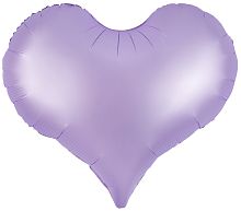 Воздушный шар фольгированный Сердце Люкс, сиреневый, сатин