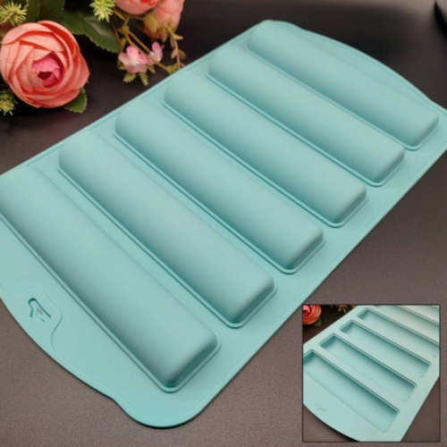 Форма для выпечки Французский эклер 15*3*1,5см 6в1, силикон Форма для выпечки Французский эклер 15*3*1,5см 6в1, силикон