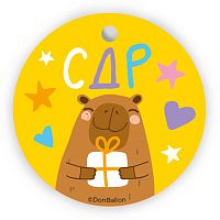 Бирки для оформления, Круг, Капибара СДР, 5,4 см, 20 шт