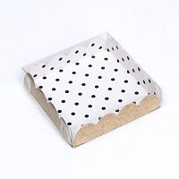 Коробка для печенья, «Горох», крафт 12×12×3 см