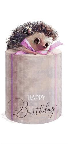 Конверт для денег Happy Birthday (ежик и подарки)