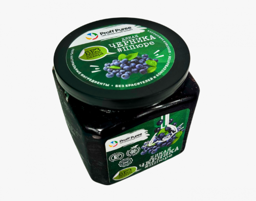 Пюре замороженное Черника дикая без сахара Proff Puree, 500гр