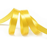Лента атласная Желтая 12мм, 22 метра