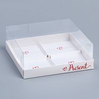 Коробка для муссовых пирожных «Present», 17.8 х 17.8 х 6.5 см