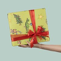 Упаковочная бумага Новогодняя сказка, зеленый, 0,7*1м