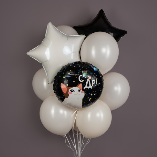 Воздушный шар фольгированный Круг, С ДР! фото 2