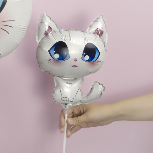 Воздушный шар фольгированный Мини-Фигура Котенок, белый фото 2 Воздушный шар фольгированный Мини-Фигура Котенок, белый фото 2