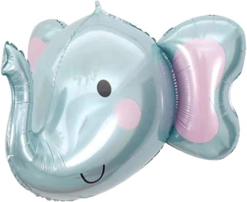 Воздушный шар фольгированный 3D, Голова, Слоник, 1шт фото 2
