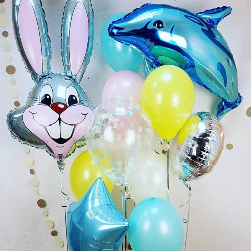 Воздушный шар фольгированный Фигура, Заяц Серый фото 2 Воздушный шар фольгированный Фигура, Заяц Серый фото 2