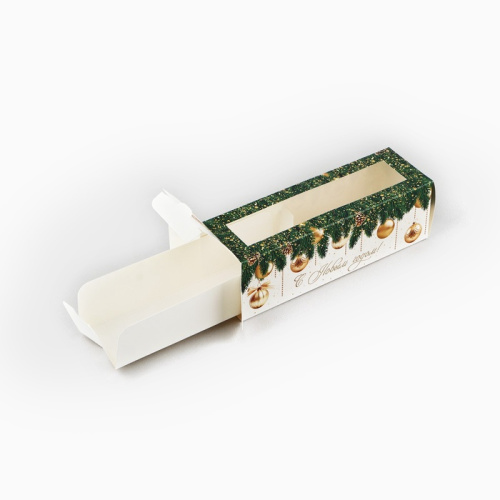 Коробка для макарун С Новым Годом, золотые шары, 18*5,5*5,5см фото 2 Коробка для макарун С Новым Годом, золотые шары, 18*5,5*5,5см фото 2