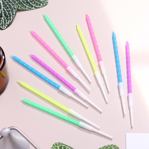 Свечи для торта "Неон", 10 см, 12 шт, разноцветные фото 3